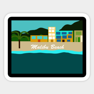 Beautiful Vacation Houses on Malibu Beach Sticker